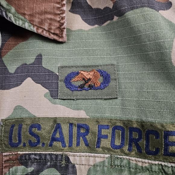 Vintage 90s United States Air Force USAF Woodland Camo Military Jacket Small - Picture 5 of 12